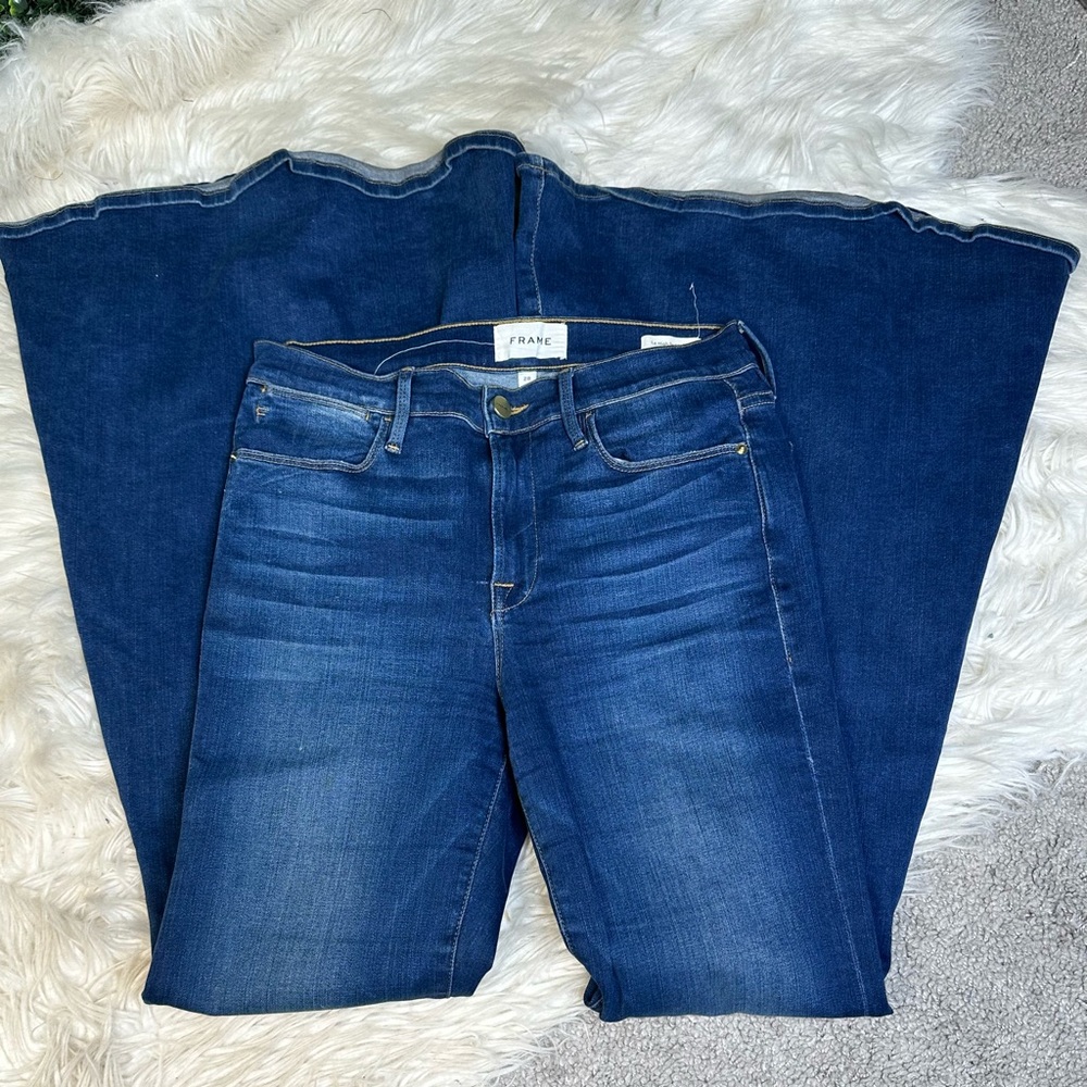 Frame Denim Dark Blue Le High‎ Super  Flare Jeans